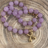 Beaded Purple X Necklace