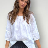 JULIA top by FROCKK in white linen