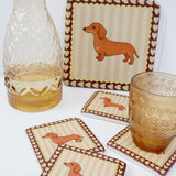 Coaster set of 4 Dachshunds