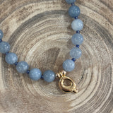 Beaded Blue Q Necklace