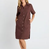 DAWSON DENIM DRESS in CHOCOLATE by BETTY BASICS
