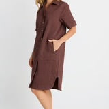 DAWSON DENIM DRESS in CHOCOLATE by BETTY BASICS