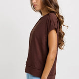 Shirley Short Sleeve Tee - Chocolate Brown