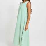 Sabrina Cotton Maxi Dress - Green Stripe