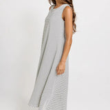 Sabrina Cotton Maxi Dress - Navy Stripe