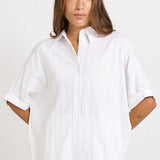 Ophelia Oversized Shirt - White/Black Stripe