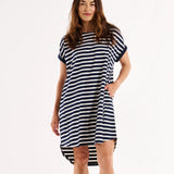 Maxine T-Shirt Dress - Navy Stripe