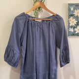 JULIA TOP -by FROCKK in Cornflower blue linen