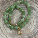 Beaded Green E Necklace