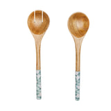 Mango Wood White Peach Salad Servers