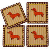 Coaster set of 4 Dachshunds