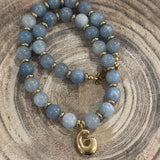 Beaded Blue G Necklace