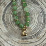 Beaded Green E Necklace