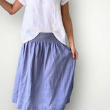 Lola skirt -by FROCKK in Cornflower blue linen