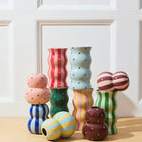 PALMA VASE BLUE BROWN DOTTY