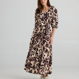 Sunset Dress – Maui Print | Button-Through Cotton-Linen Maxi Dress