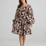 Lakeside Dress – Maui Print | Bohemian Cotton-Linen Midi Dress