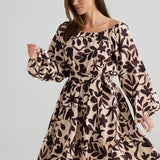 Lakeside Dress – Maui Print | Bohemian Cotton-Linen Midi Dress