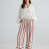 Mariah Pant – Drifter Stripe | Wide-Leg Linen Blend Pants