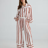 Mariah Pant – Drifter Stripe | Wide-Leg Linen Blend Pants