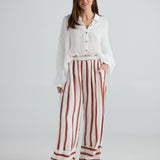 Mariah Pant – Drifter Stripe | Wide-Leg Linen Blend Pants