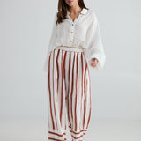 Mariah Pant – Drifter Stripe | Wide-Leg Linen Blend Pants