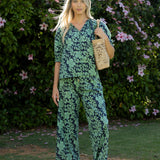 Fleur Blouse Blue Green