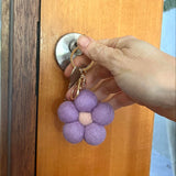 Purple Felt Flower - Keychain