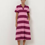 Liberty Rose polo dress - Pink/Burgundy