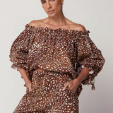Agnus Top Deer Print