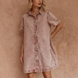 PEPE WAVE DRESS by SASS in RUSTY RED