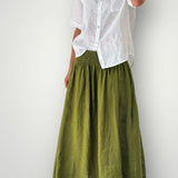 Lulu skirt by FROCKK in Olive linen