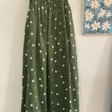 Lulu skirt by FROCKK in Moss green spot linen