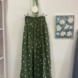 Lulu skirt by FROCKK in Moss green spot linen