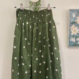 Lulu skirt by FROCKK in Moss green spot linen