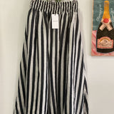 Lulu skirt by FROCKK in Charcoal stripe linen