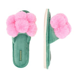 Pom Pom Slippers - Cosy Luxe - Candy Green