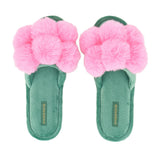 Pom Pom Slippers - Cosy Luxe - Candy Green