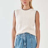 Tonia Knit Vest - Cream/Mushroom