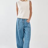 Tonia Knit Vest - Cream/Mushroom