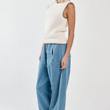 Tonia Knit Vest - Cream/Mushroom