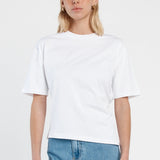 Camie Gathered Seam Tee - White