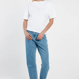 Camie Gathered Seam Tee - White