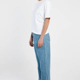 Camie Gathered Seam Tee - White