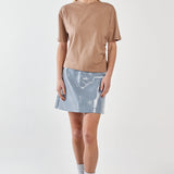 Camie Gathered Seam Tee - Mushroom