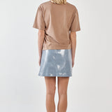 Camie Gathered Seam Tee - Mushroom