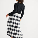 NADIA SKIRT - BLACK W WHITE CHECK