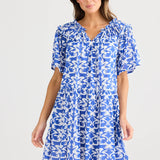 SOLEIL MINI DRESS TILE PRINT