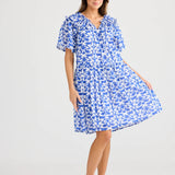 SOLEIL MINI DRESS TILE PRINT