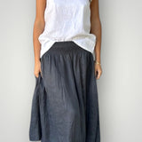 Lola skirt - charcoal linen